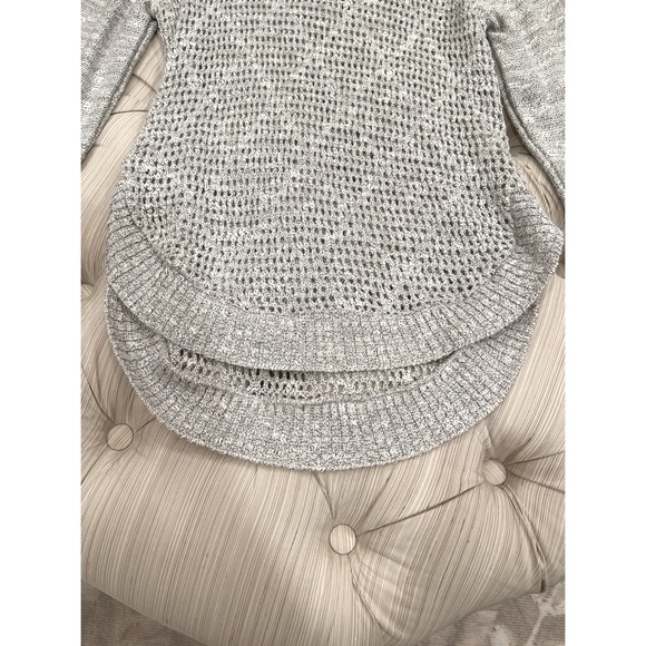 New Miami Gray and White Marbled Open Knit Sweater Tunic - Picture 3 of 11